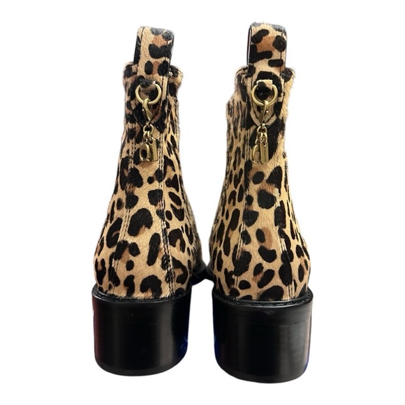 Coach Bowery Chelsea Pull-On Ankle Bootie Calf Fur Animal Print Cheetah Leopard - Picture 8 of 14